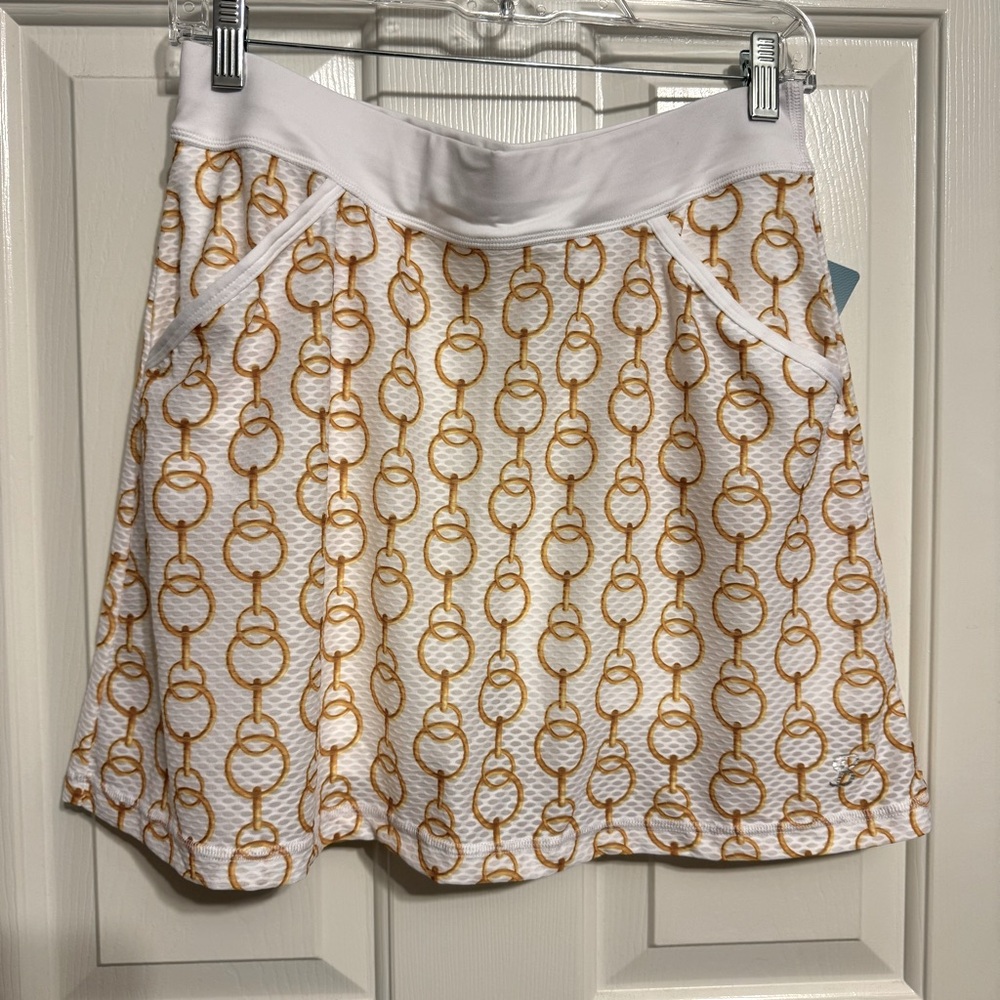 Sofibella Womens Airflow In Skort NWT Pickball Tennis Skirt Gold Chain Sz M